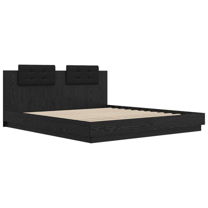 vidaXL Bed Frame with Headboard Black Oak 180 x 200 cm Engineered Wood