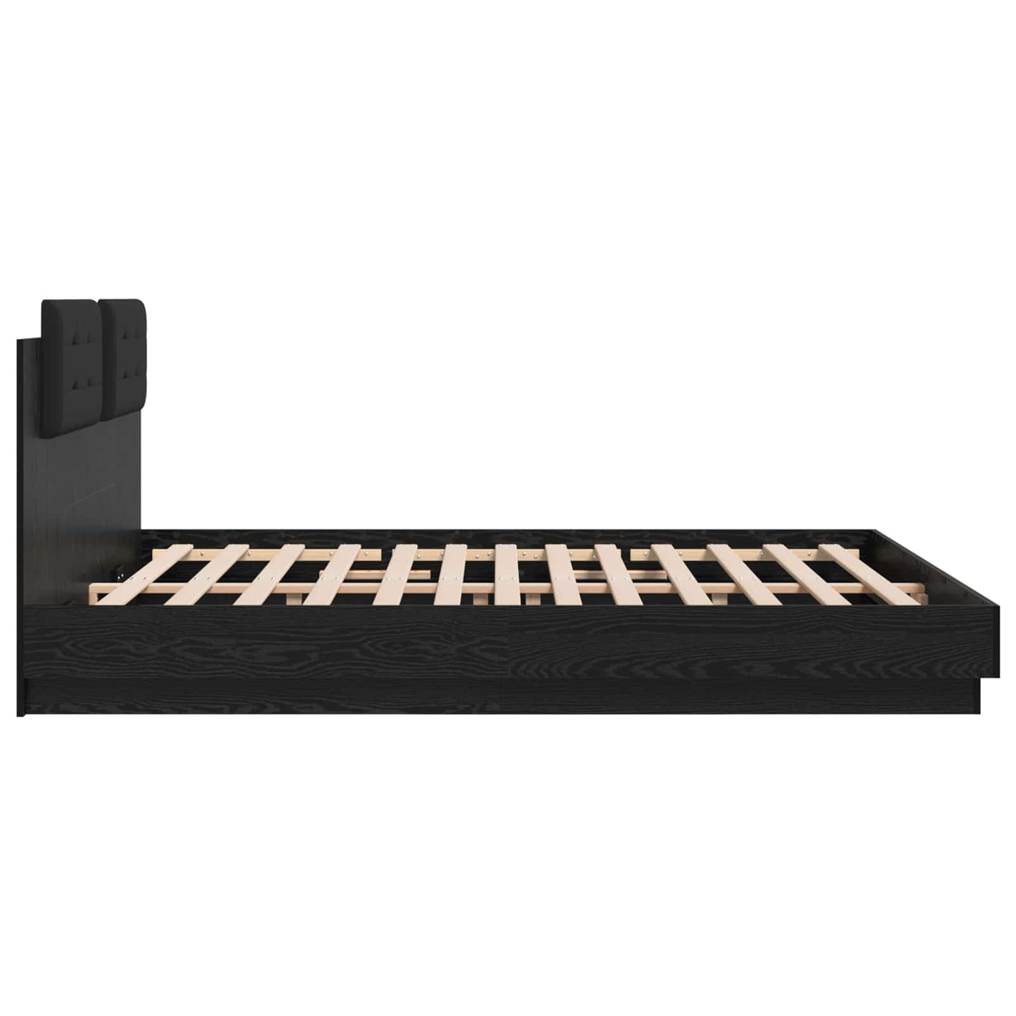 vidaXL Bed Frame with Headboard Black Oak 180 x 200 cm Engineered Wood