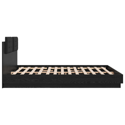 vidaXL Bed Frame with Headboard Black Oak 180 x 200 cm Engineered Wood