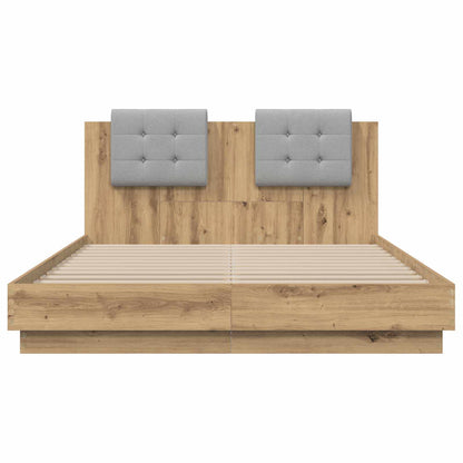 vidaXL Bed Frame with Headboard Artisan Oak 160 x 200 cm