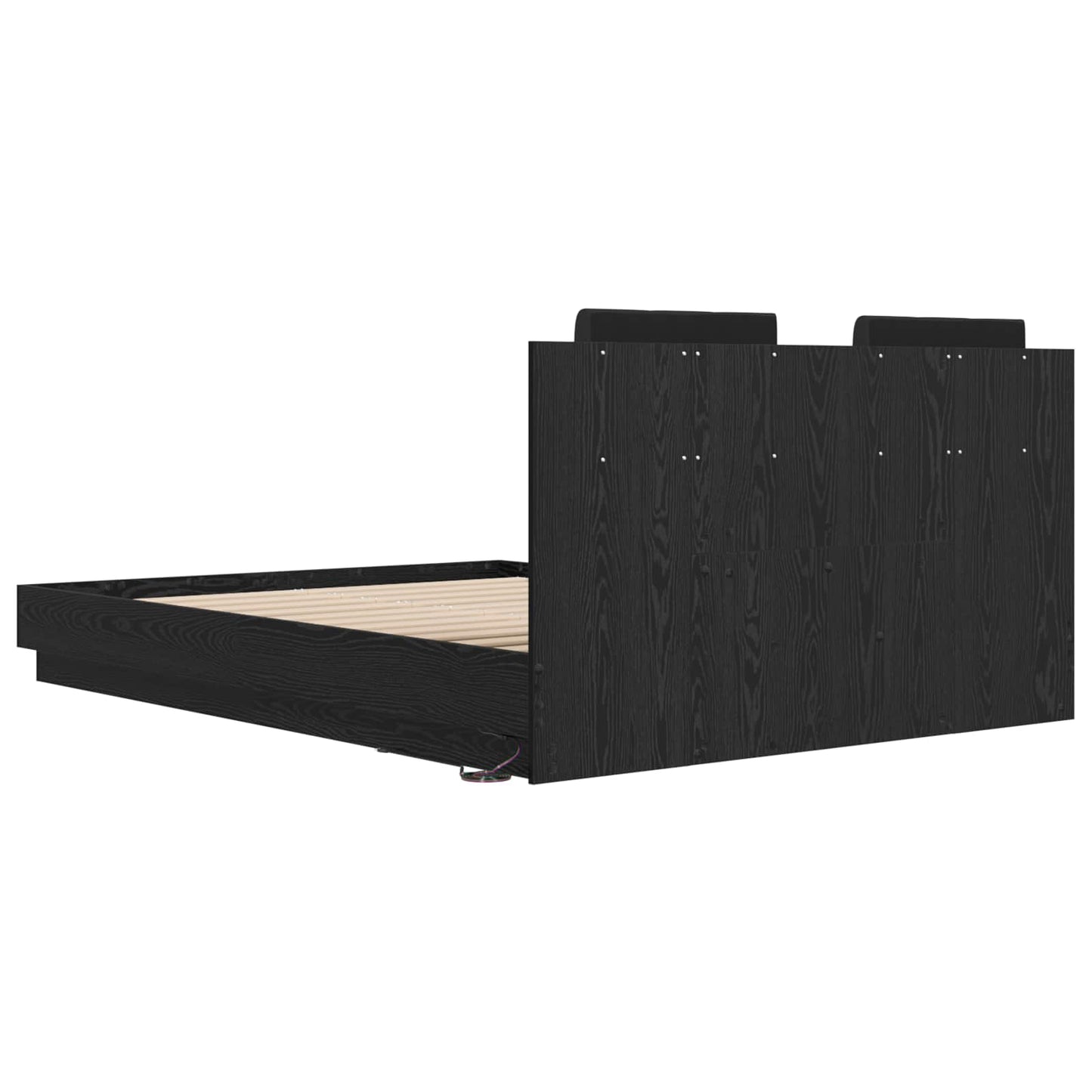 vidaXL Bed Frame with Headboard Black Oak 160 x 200 cm Engineered Wood