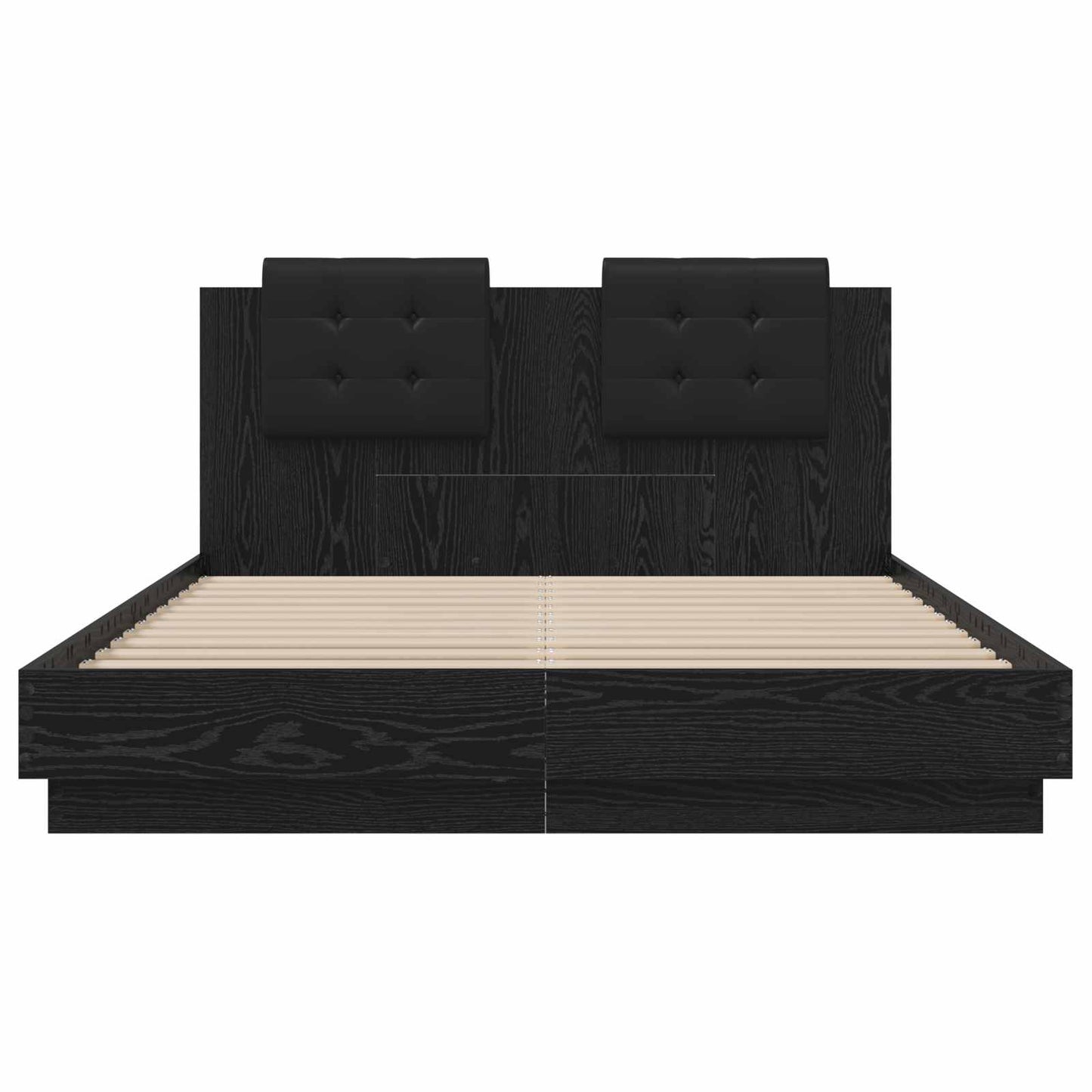 vidaXL Bed Frame with Headboard Black Oak 160 x 200 cm Engineered Wood