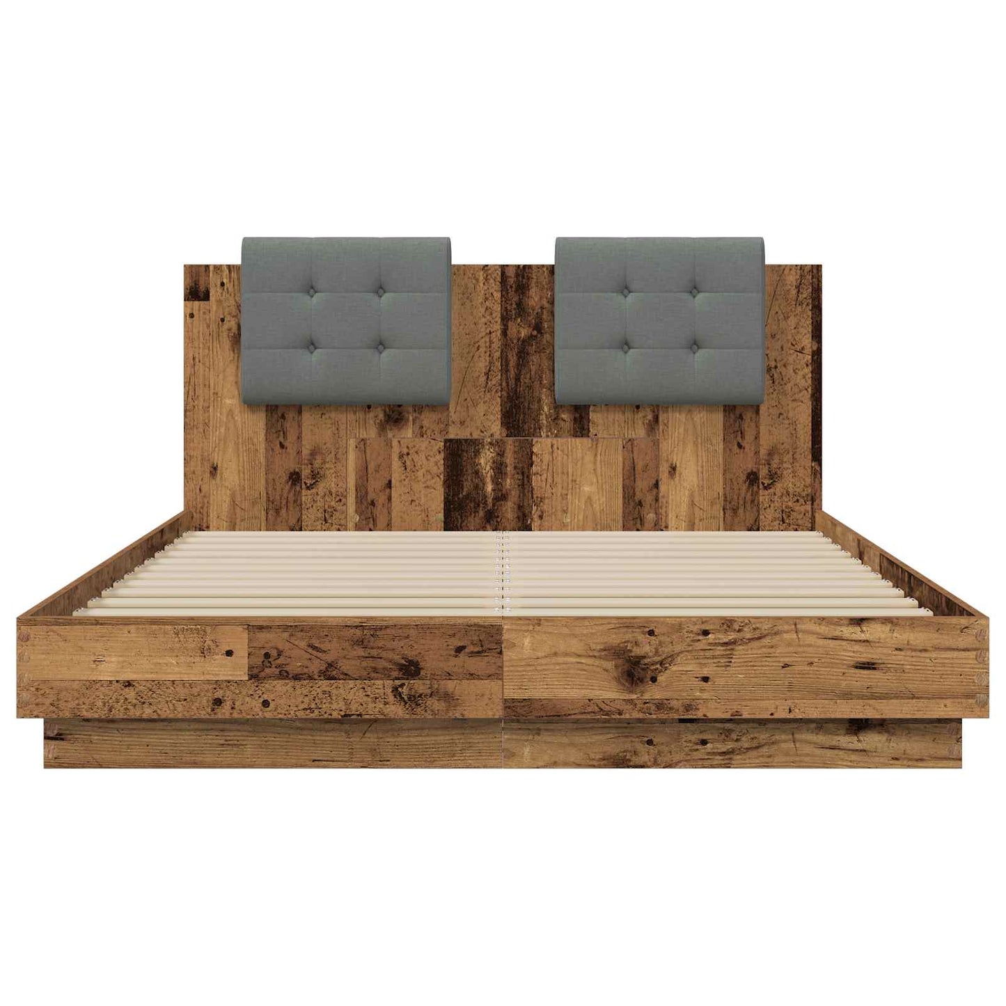 vidaXL Bed Frame with Headboard Old Wood 140 x 200 cm Engineered Wood