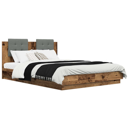 vidaXL Bed Frame with Headboard Old Wood 140 x 200 cm Engineered Wood