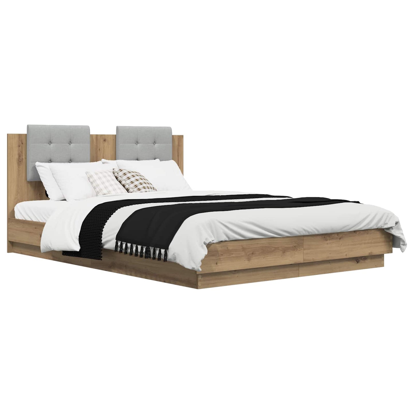 vidaXL Bed Frame with Headboard Artisan Oak 140 x 200 cm