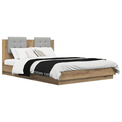 vidaXL Bed Frame with Headboard Artisan Oak 140 x 200 cm