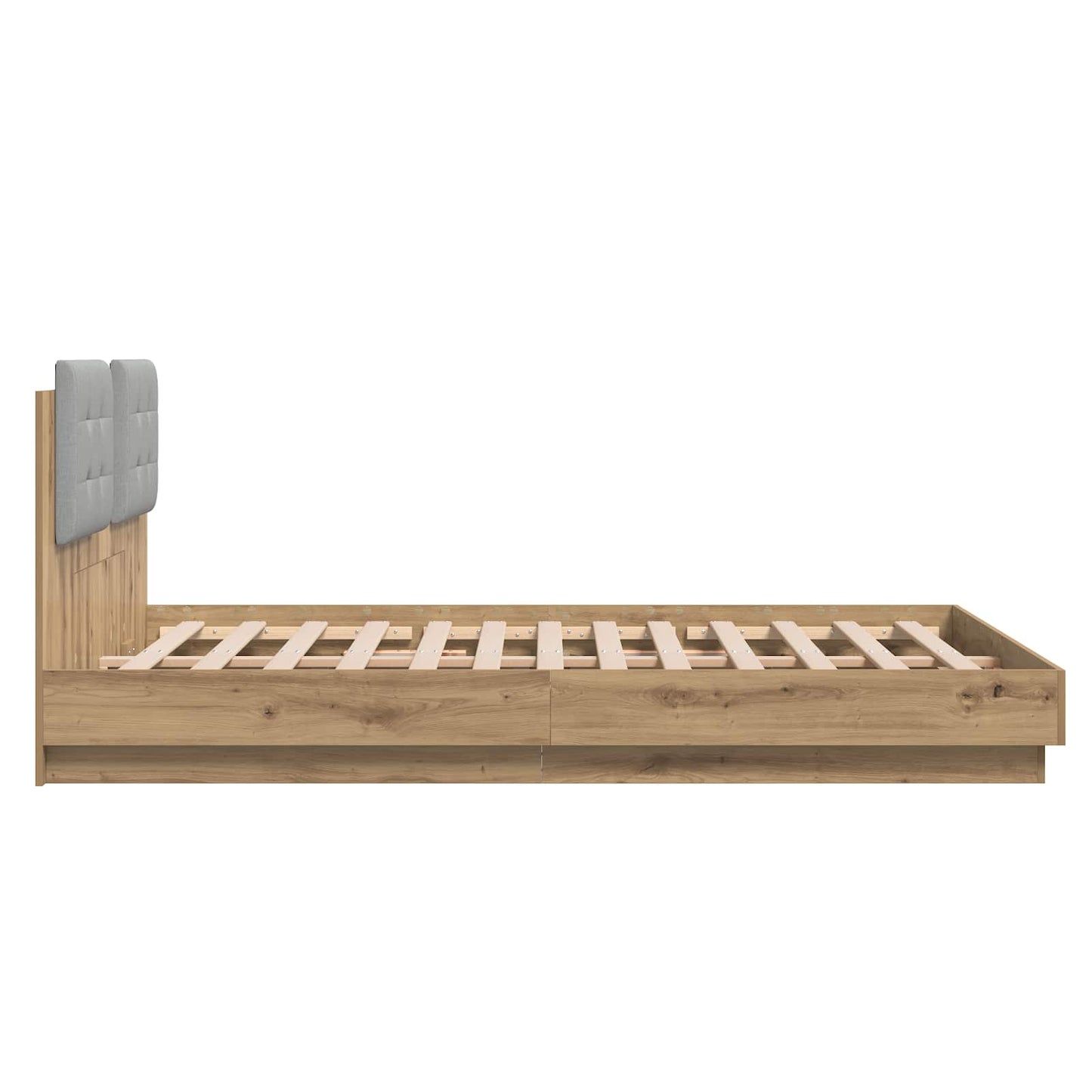 vidaXL Bed Frame with Headboard with Storage Artisan Oak 120 x 200 cm