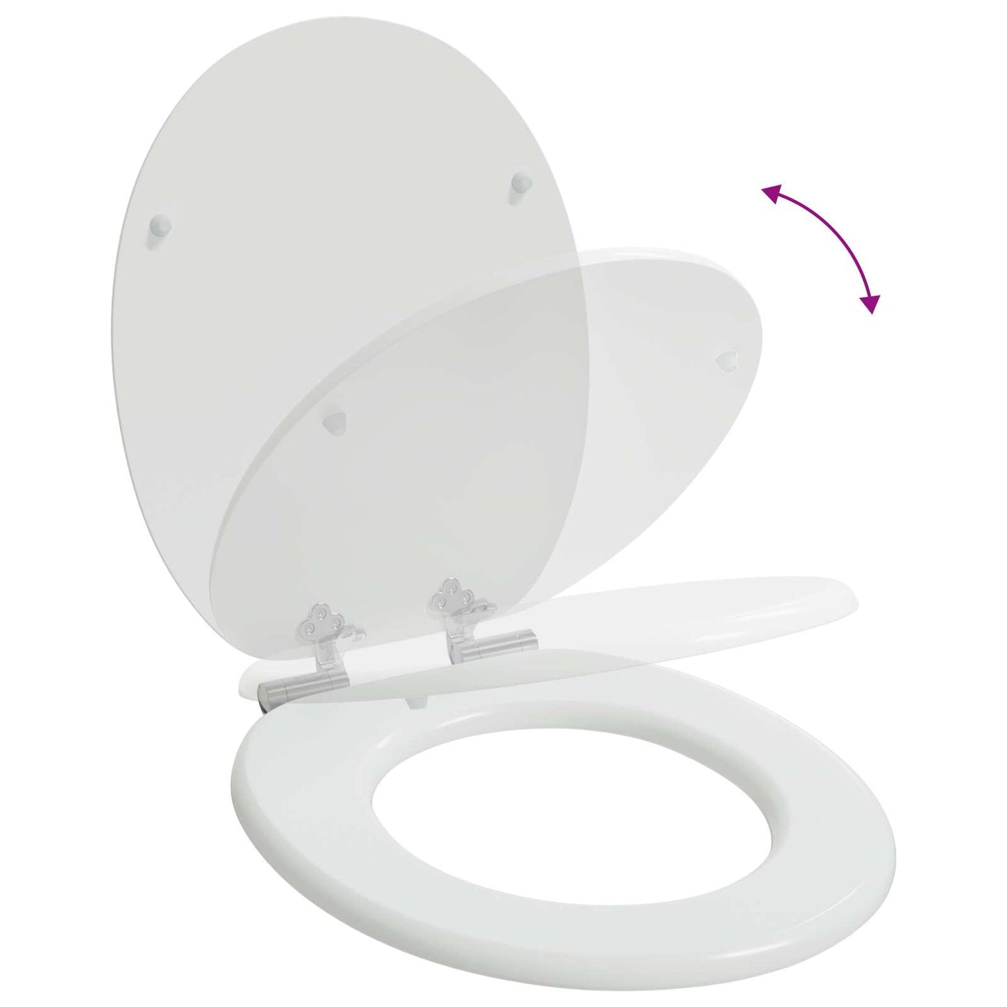 vidaXL Toilet Seat 2 pcs White 44 x 38 cm MDF board