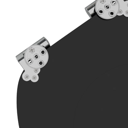 vidaXL Toilet Seat 2 pcs Black 44 x 38 cm MDF board