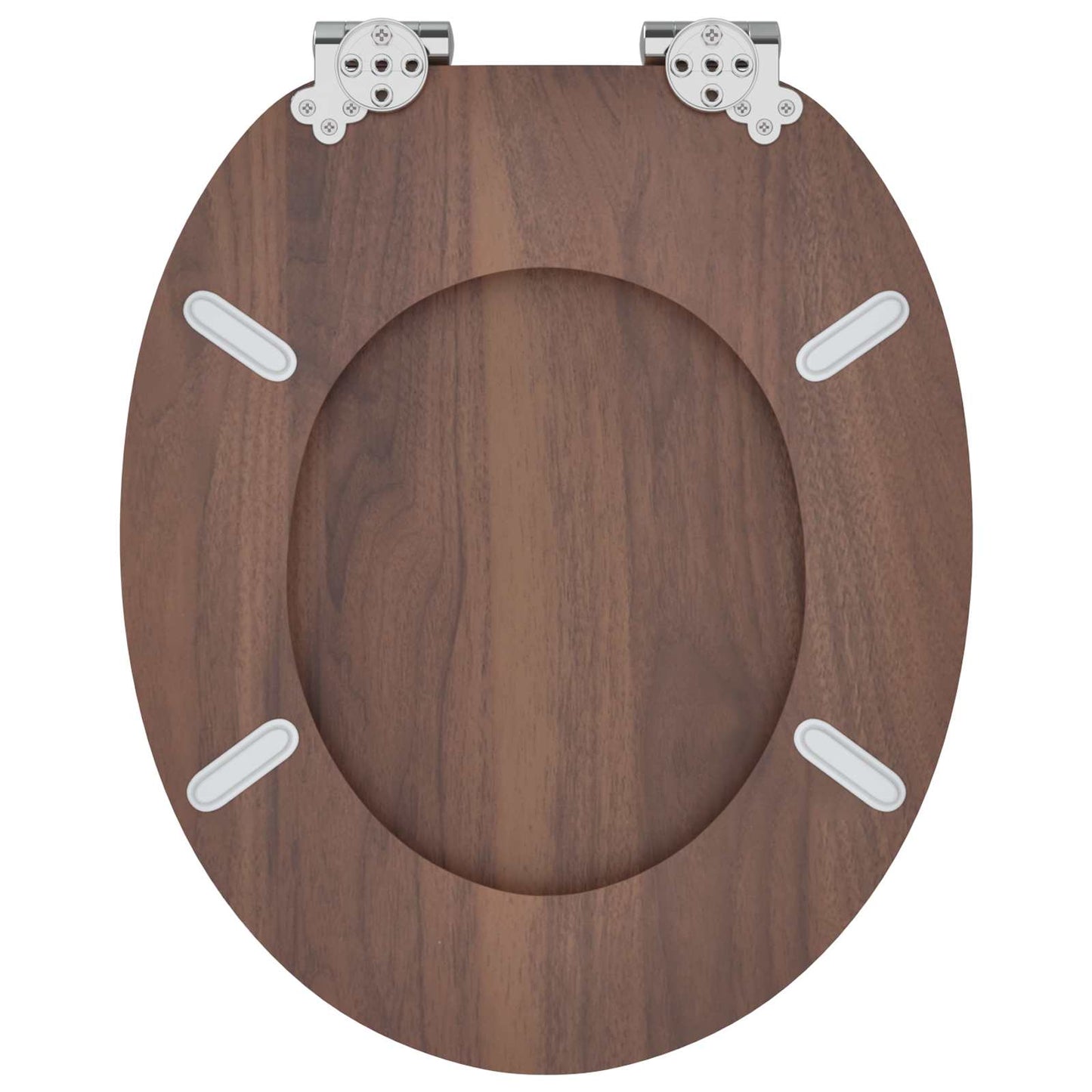 vidaXL Toilet Seat 2 pcs Brown 44 x 38 cm MDF board
