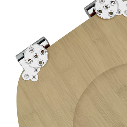 vidaXL Toilet Seat 2 pcs Light Bamboo Color 44 x 38 cm MDF board