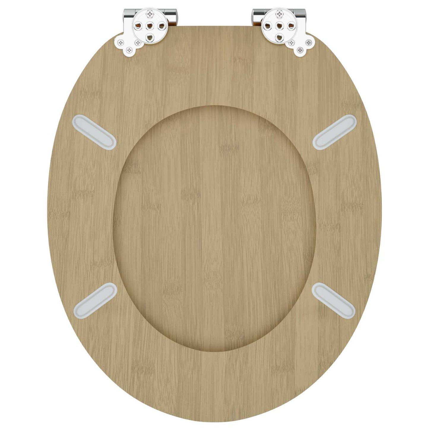 vidaXL Toilet Seat 2 pcs Light Bamboo Color 44 x 38 cm MDF board
