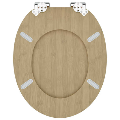 vidaXL Toilet Seat 2 pcs Light Bamboo Color 44 x 38 cm MDF board