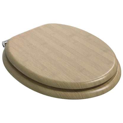vidaXL Toilet Seat 2 pcs Light Bamboo Color 44 x 38 cm MDF board