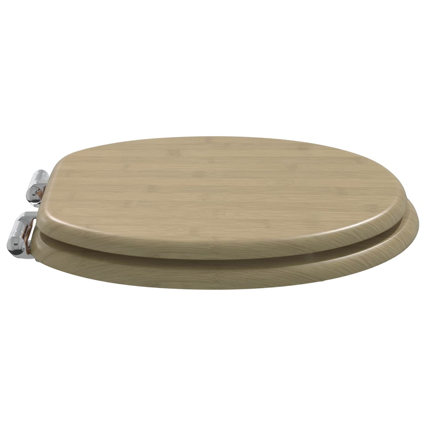 vidaXL Toilet Seat 2 pcs Light Bamboo Color 44 x 38 cm MDF board
