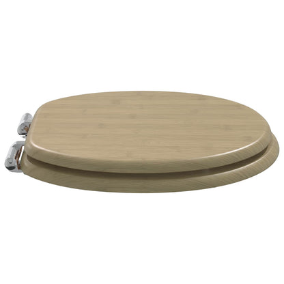 vidaXL Toilet Seat 2 pcs Light Bamboo Color 44 x 38 cm MDF board