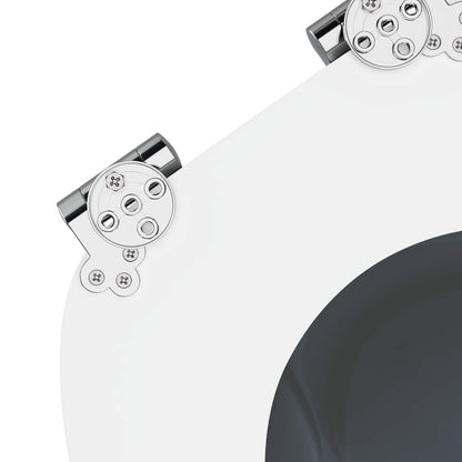 vidaXL Toilet Seat 2 pcs Grey 44 x 38 cm MDF board