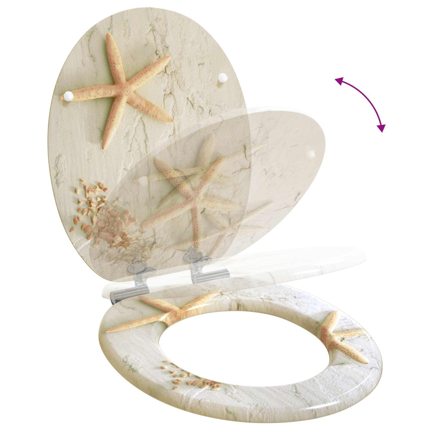 vidaXL Toilet Seat 2 pcs Yellow and White 44 x 38 cm MDF board