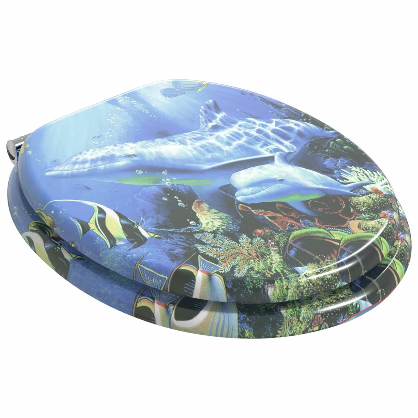 vidaXL Toilet Seat 2 pcs Blue 44 x 38 cm MDF board