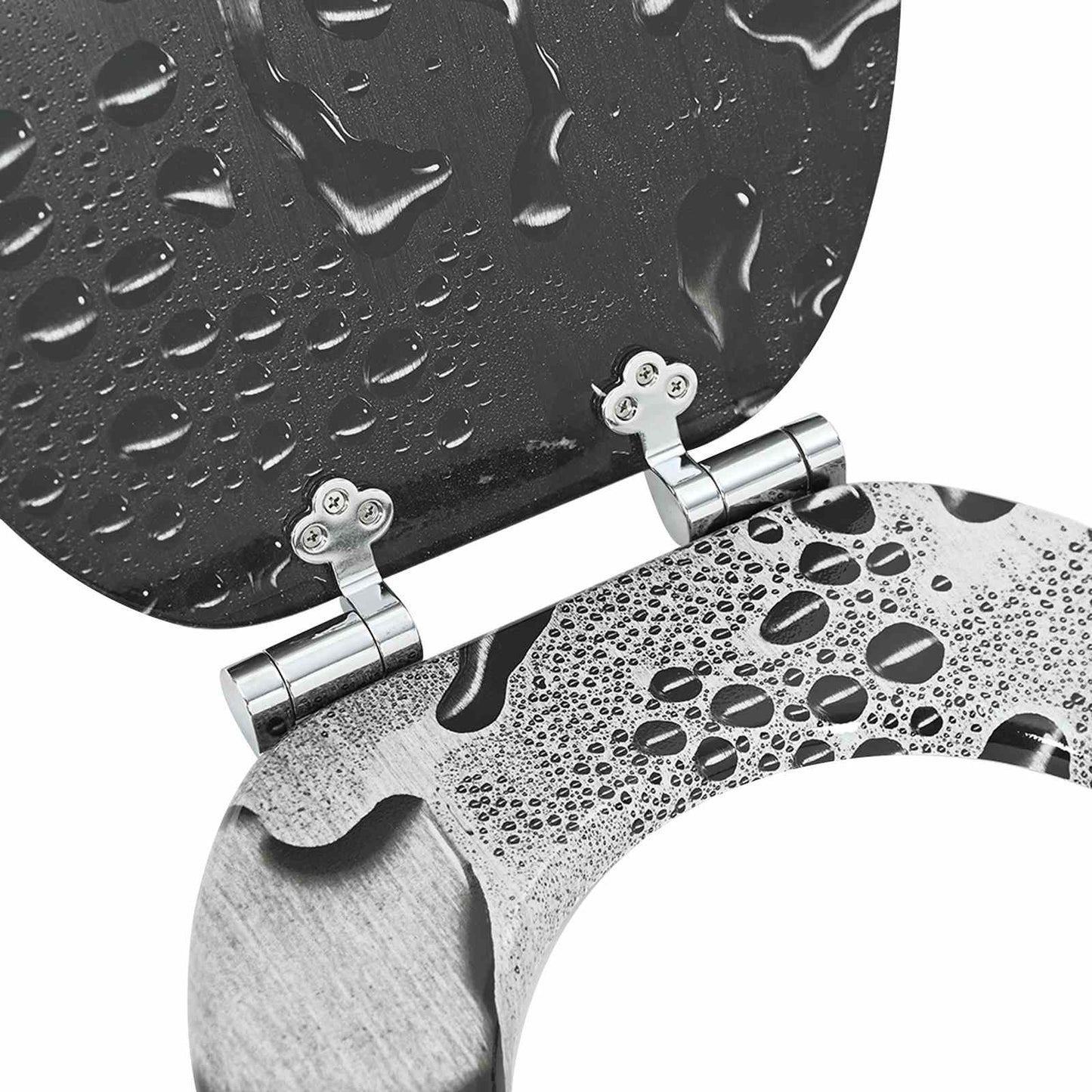 vidaXL Toilet Seat 2 pcs Grey 44 x 38 cm MDF board