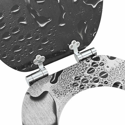 vidaXL Toilet Seat 2 pcs Grey 44 x 38 cm MDF board