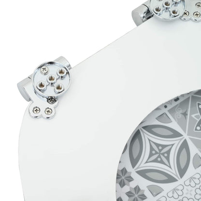 vidaXL Toilet Seat 2 pcs Blue and White Porcelain 44 x 38 cm MDF board