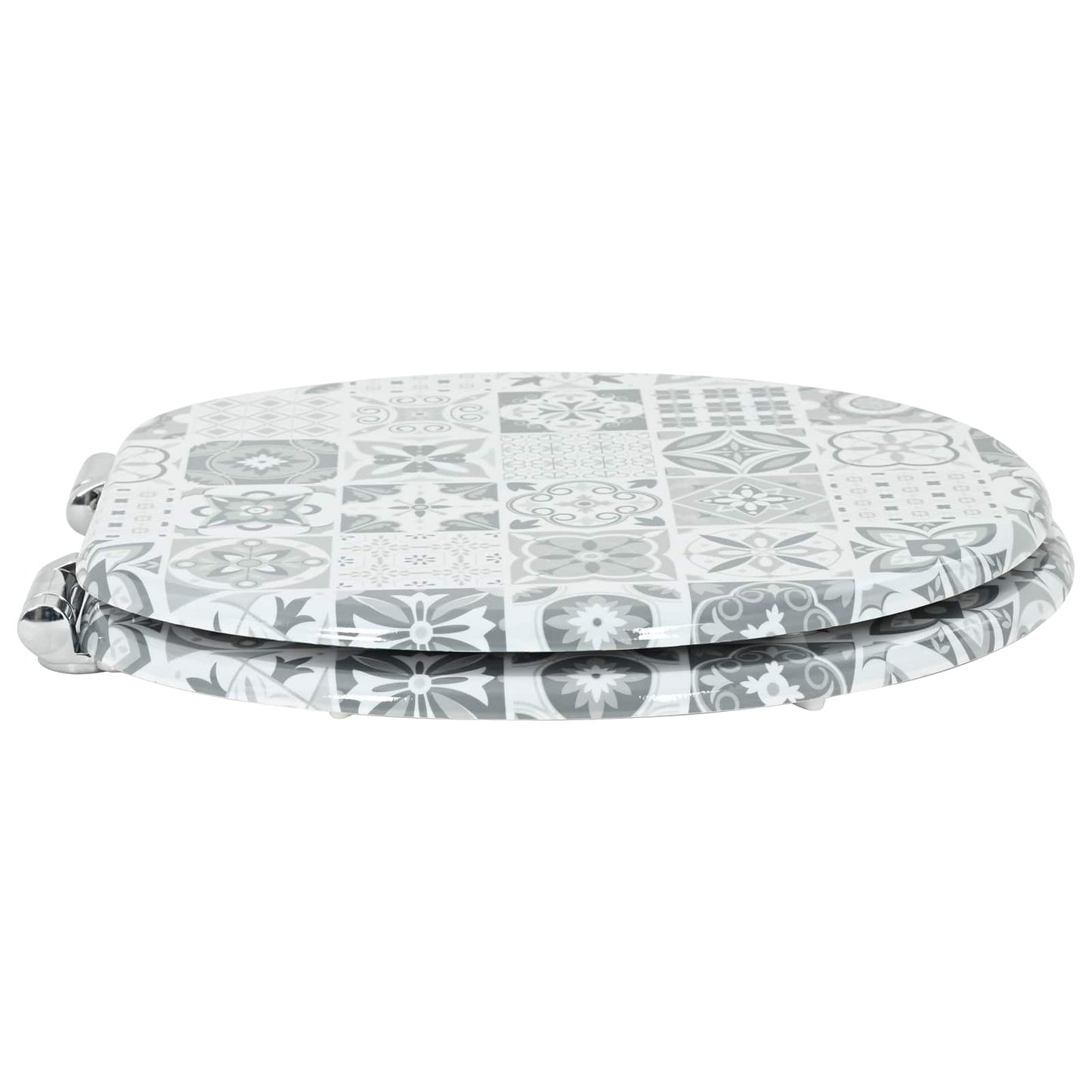 vidaXL Toilet Seat 2 pcs Blue and White Porcelain 44 x 38 cm MDF board