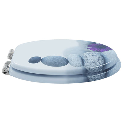 vidaXL Toilet Seat 2 pcs Grey 44 x 38 cm MDF board