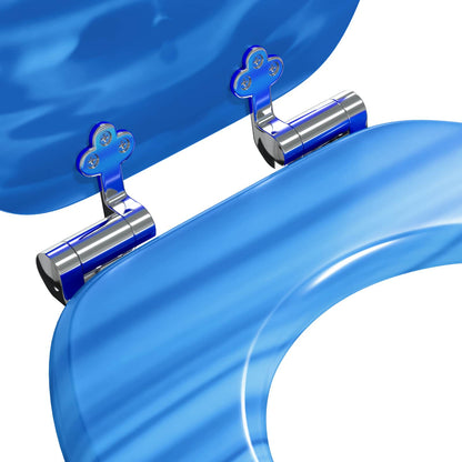 vidaXL Toilet Seat 2 pcs Blue Drop 44 x 38 cm MDF board