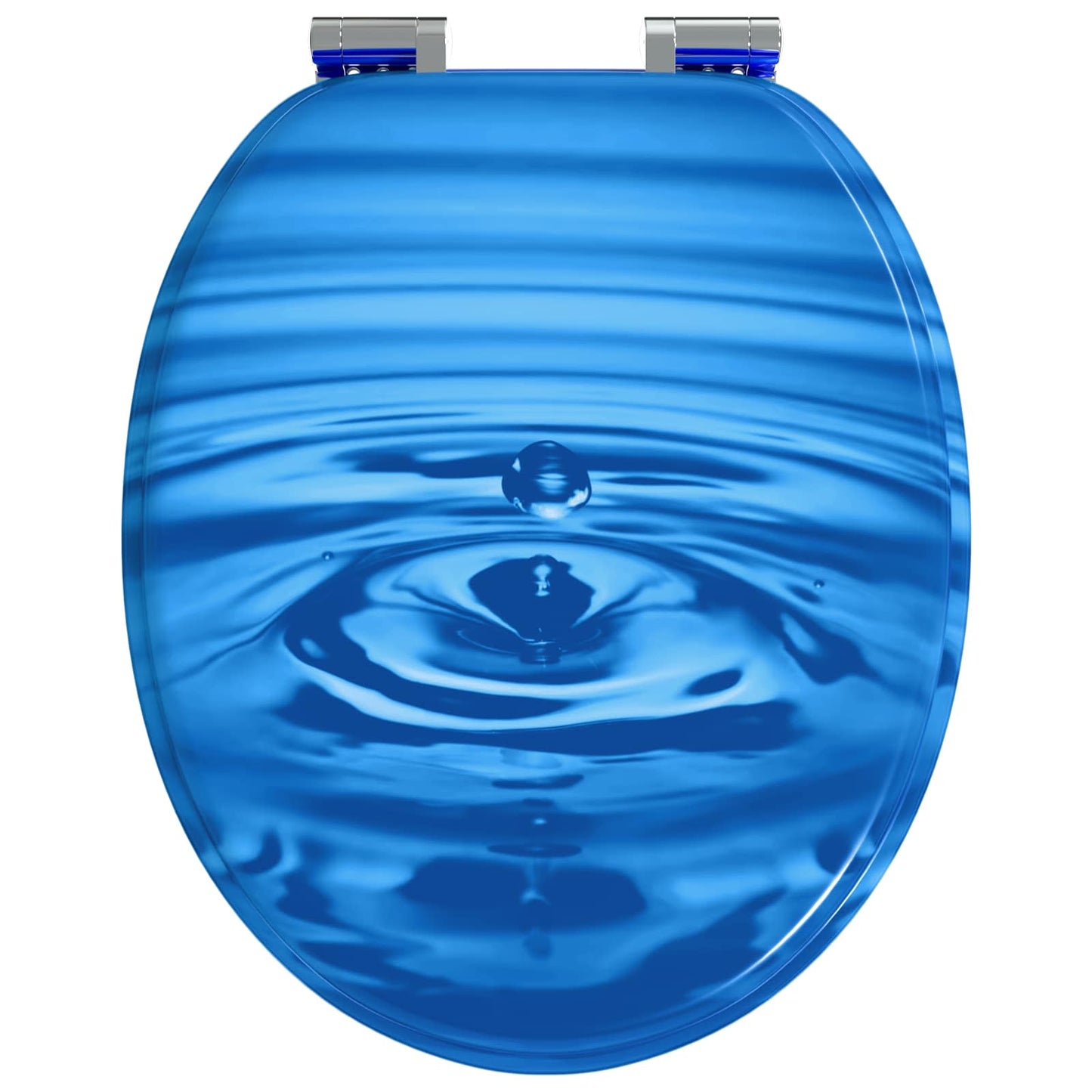vidaXL Toilet Seat 2 pcs Blue Drop 44 x 38 cm MDF board