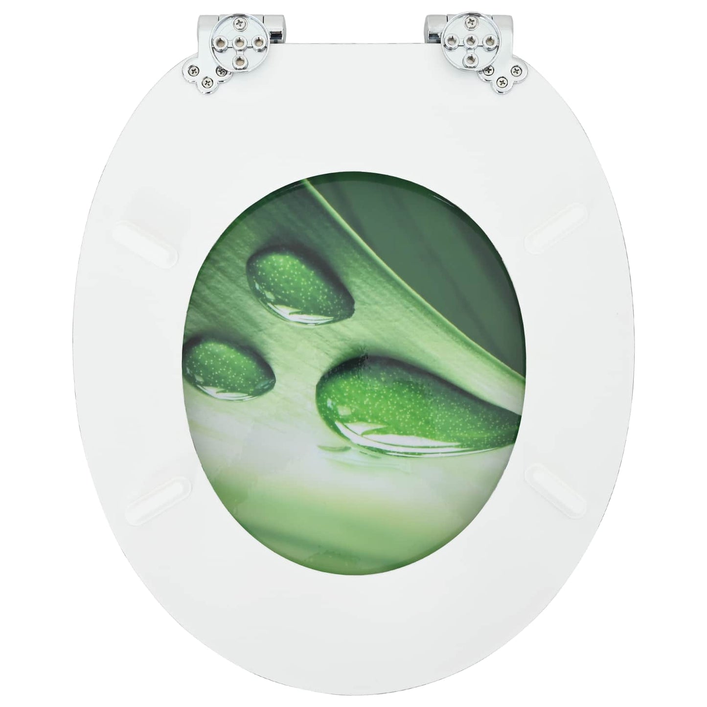 vidaXL Toilet Seat 2 pcs Green Drop 44 x 38 cm MDF board