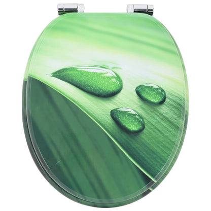 vidaXL Toilet Seat 2 pcs Green Drop 44 x 38 cm MDF board