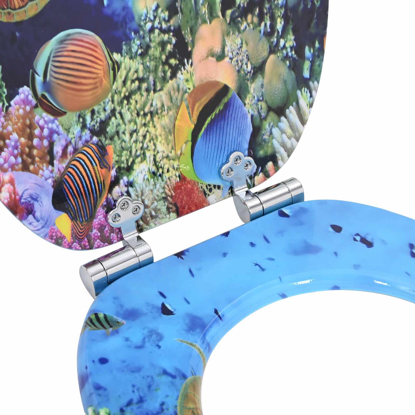 vidaXL Toilet Seat 2 pcs Deep Sea Blue 44 x 38 cm MDF board