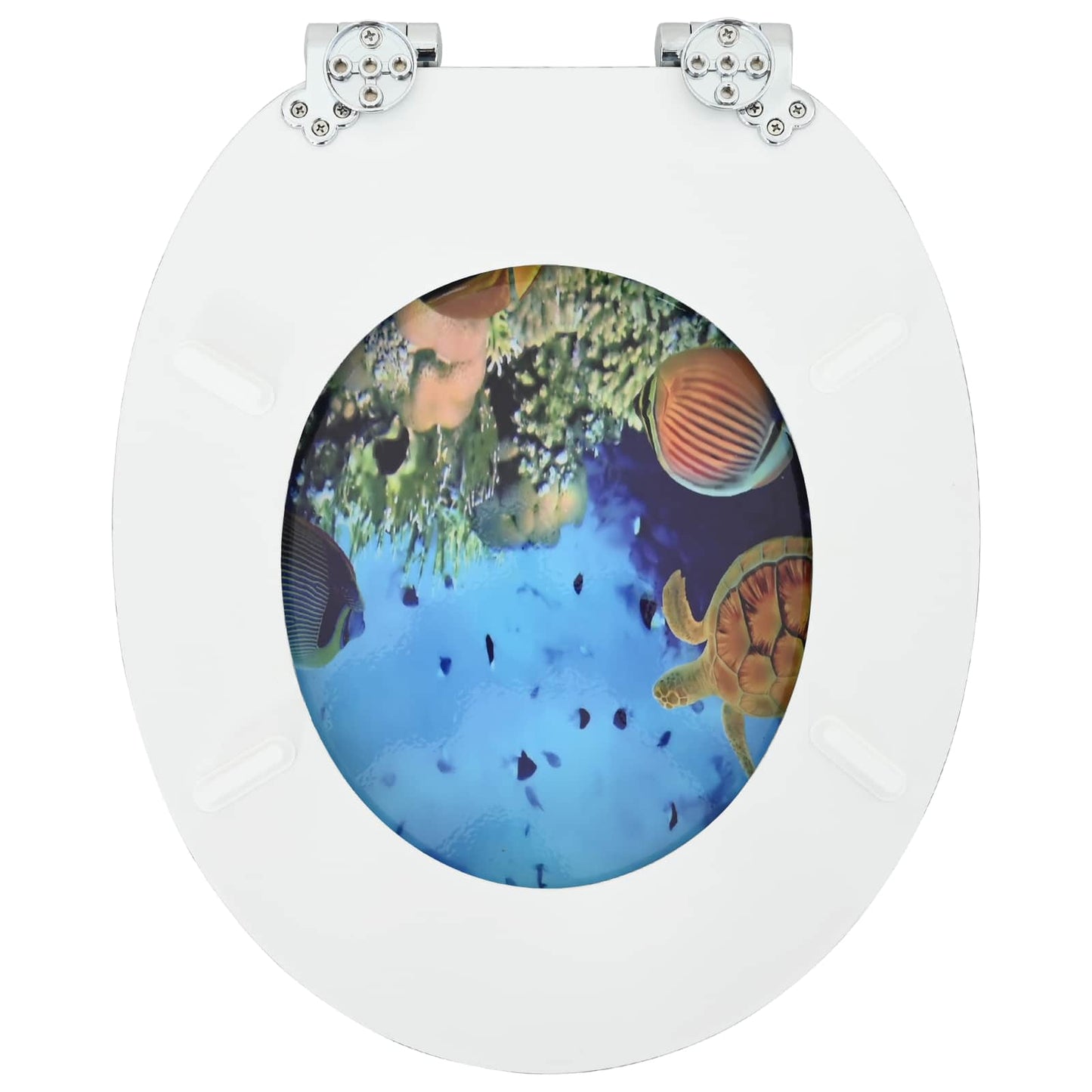 vidaXL Toilet Seat 2 pcs Deep Sea Blue 44 x 38 cm MDF board