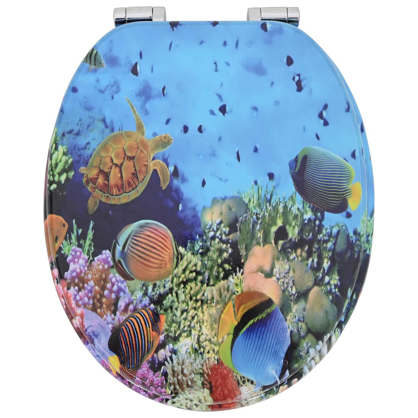 vidaXL Toilet Seat 2 pcs Deep Sea Blue 44 x 38 cm MDF board