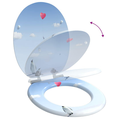 vidaXL Toilet Seat 2 pcs Blue 43.8 x 37.8 cm MDF board