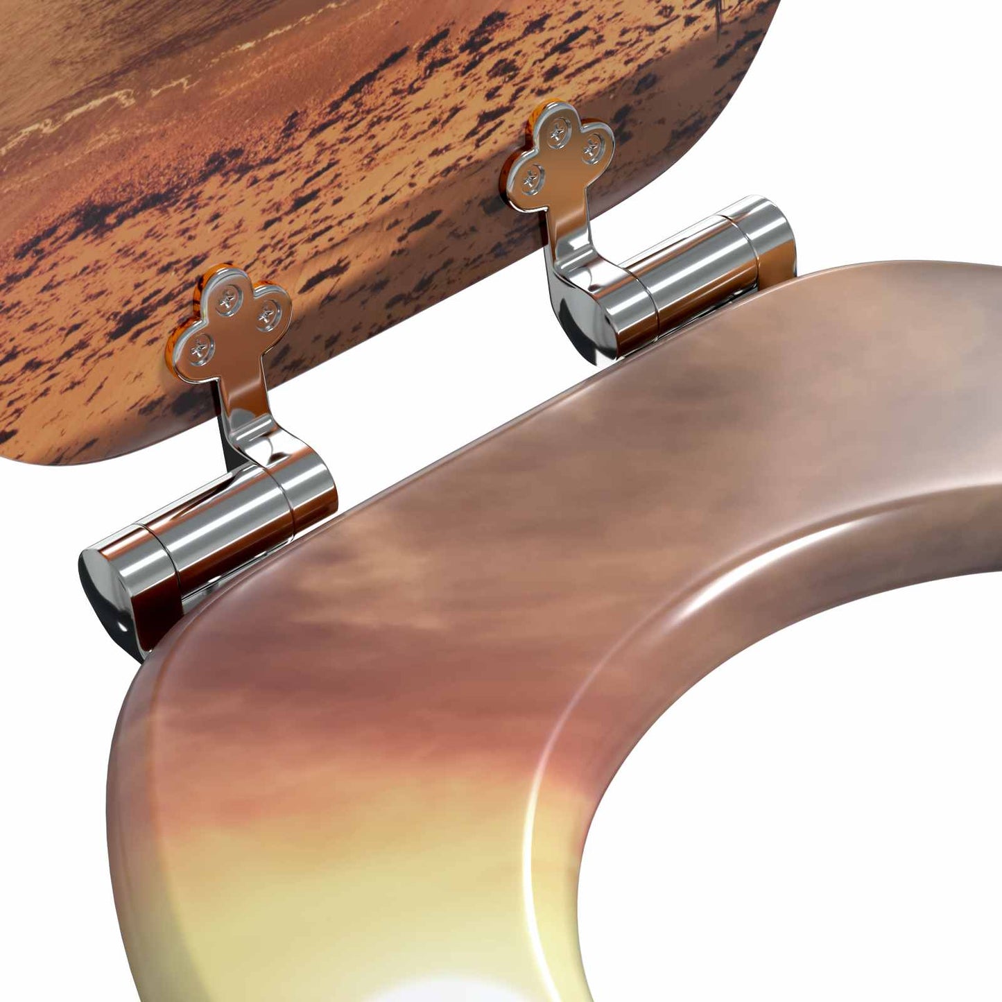 vidaXL Toilet Seat 2 pcs Orange 44 x 38 cm MDF board