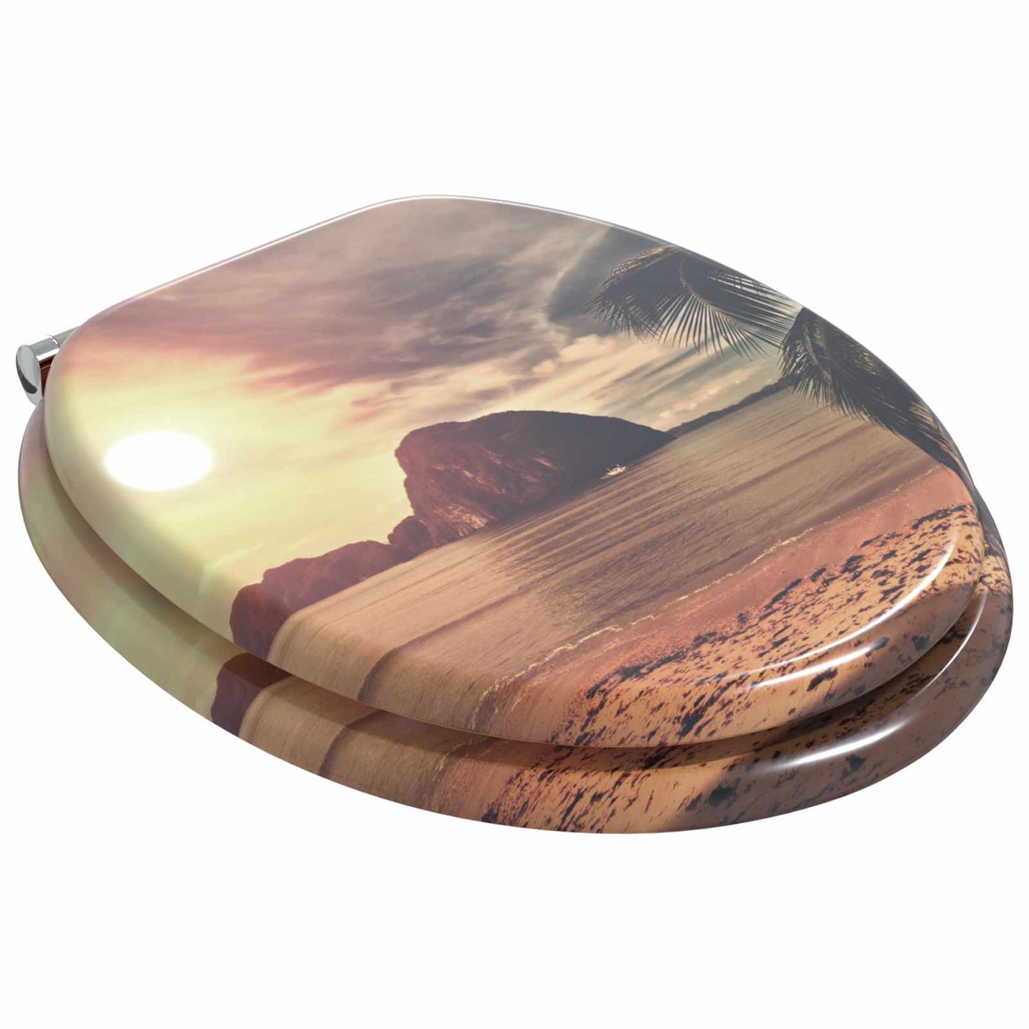 vidaXL Toilet Seat 2 pcs Orange 44 x 38 cm MDF board