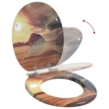 vidaXL Toilet Seat 2 pcs Orange 44 x 38 cm MDF board