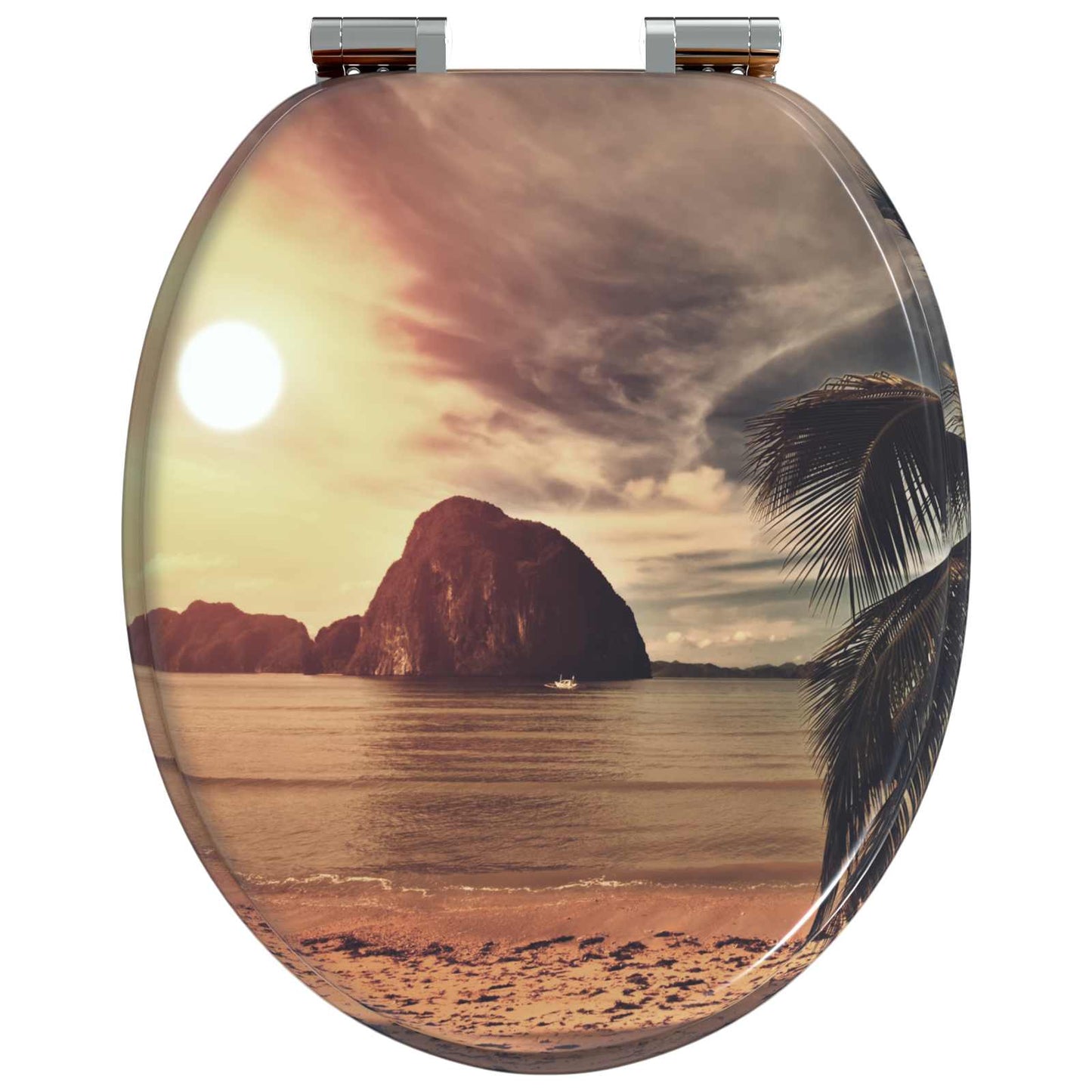 vidaXL Toilet Seat 2 pcs Orange 44 x 38 cm MDF board