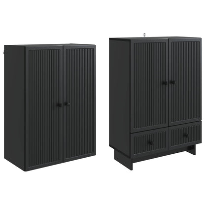 vidaXL Cabinet Set 2 pcs Black 66 x 34.5 x 95 cm Engineered Wood