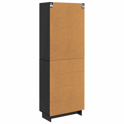 vidaXL Cabinet Set 2 pcs Black 66 x 34.5 x 95 cm Engineered Wood