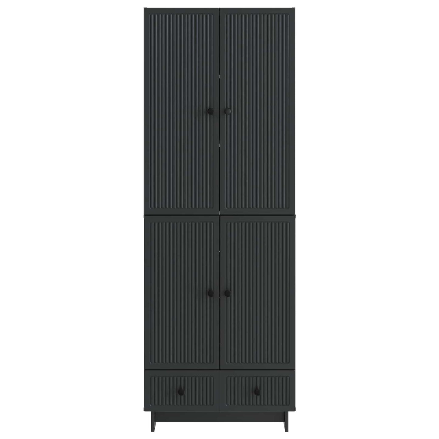 vidaXL Cabinet Set 2 pcs Black 66 x 34.5 x 95 cm Engineered Wood