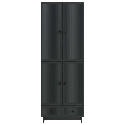 vidaXL Cabinet Set 2 pcs Black 66 x 34.5 x 95 cm Engineered Wood
