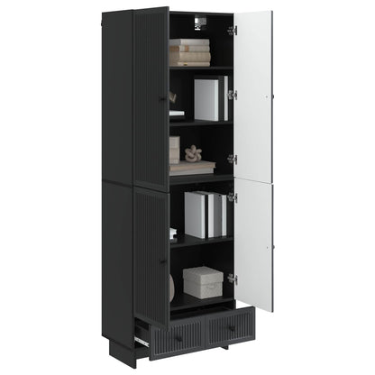 vidaXL Cabinet Set 2 pcs Black 66 x 34.5 x 95 cm Engineered Wood
