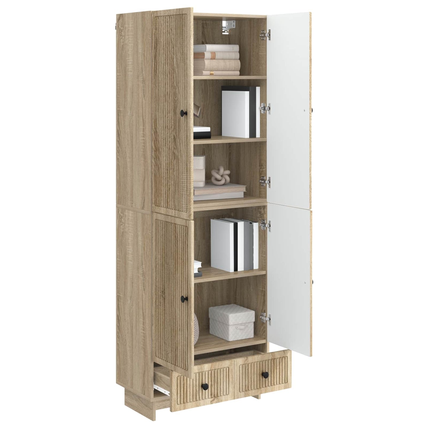 vidaXL Cabinet Set 2 pcs Sonoma Oak 66 x 34.5 x 95 cm Engineered Wood