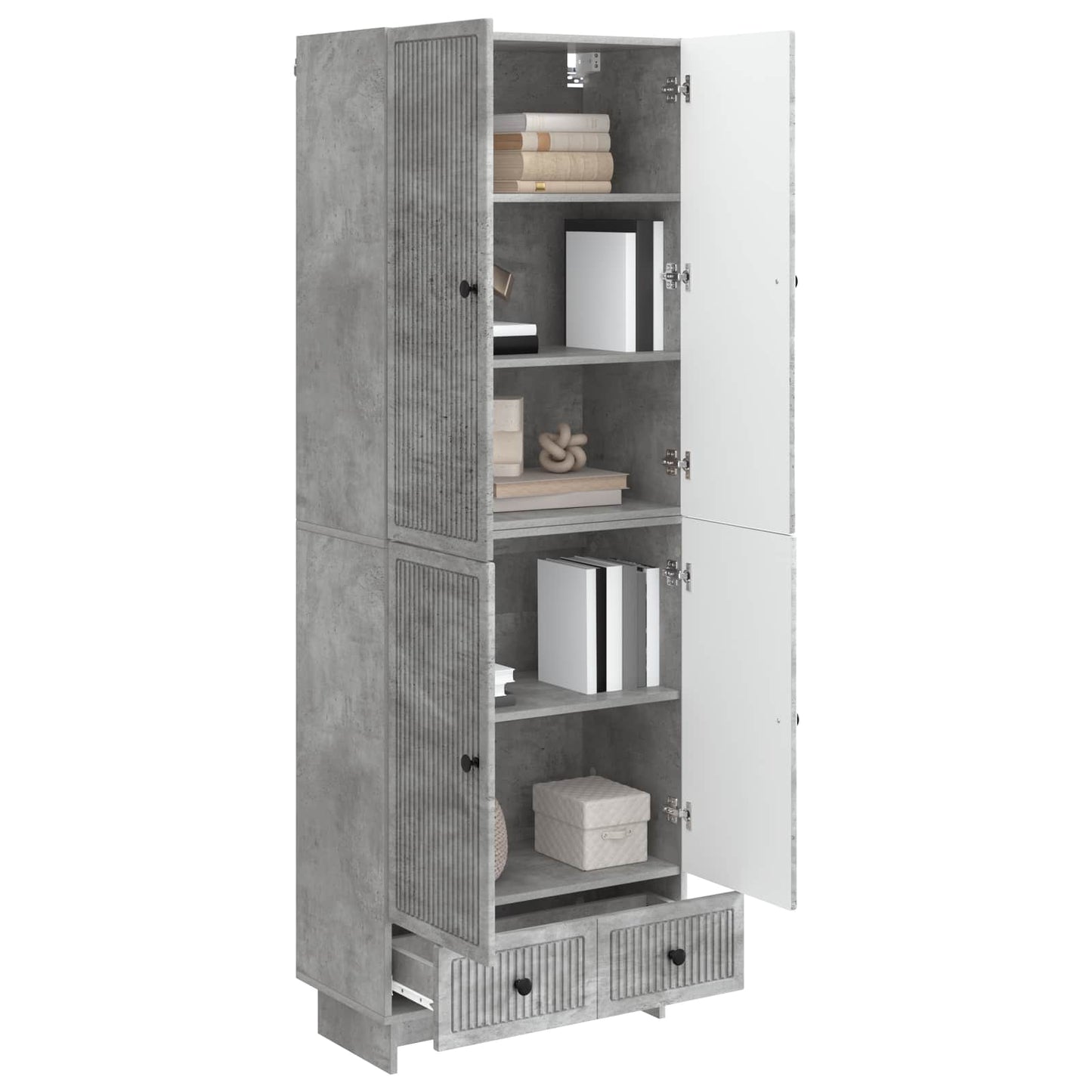 vidaXL Cabinet Set 2 pcs Concrete Grey 66 x 34.5 x 95 cm