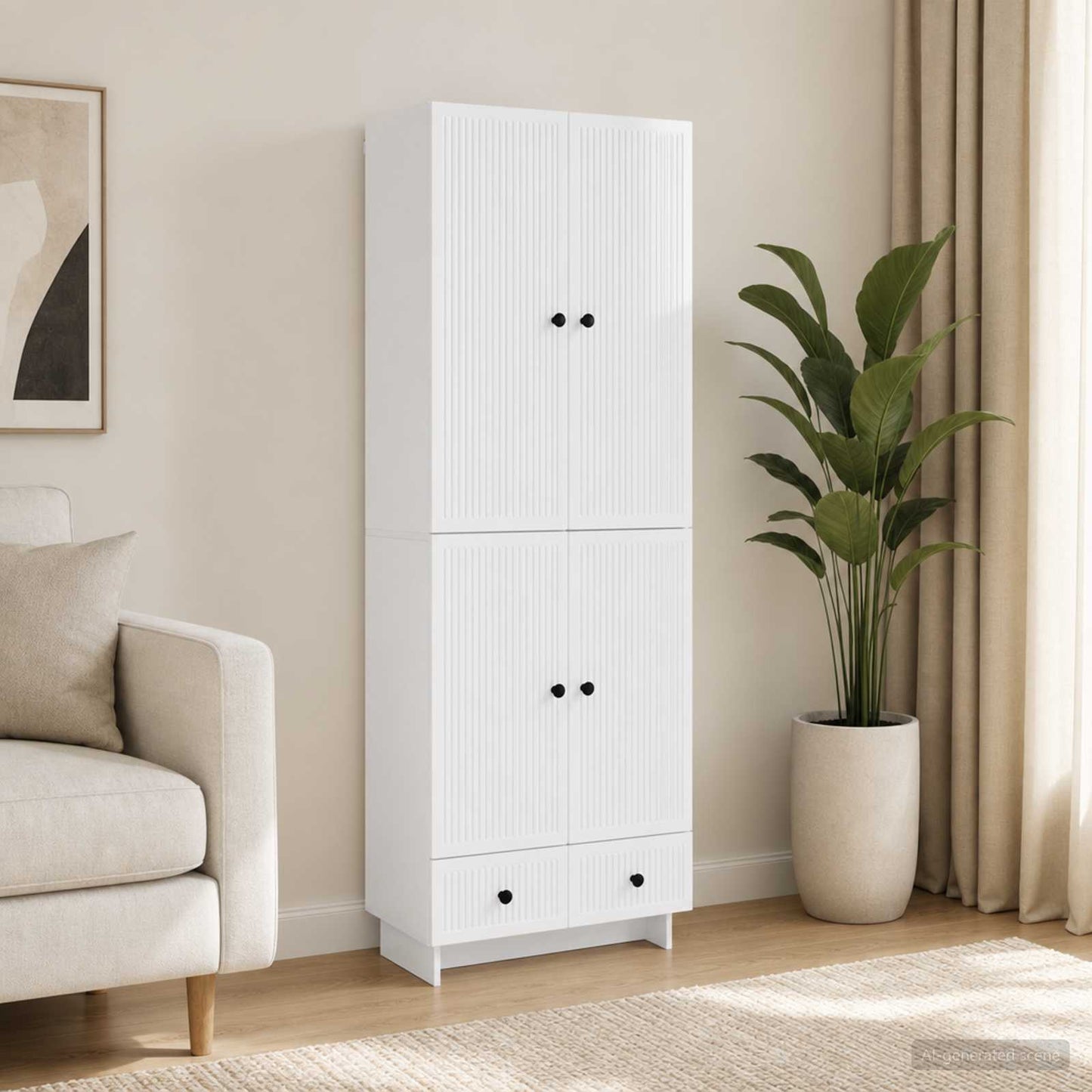 vidaXL Cabinet Set 2 pcs High Gloss White 66 x 34.5 x 95 cm