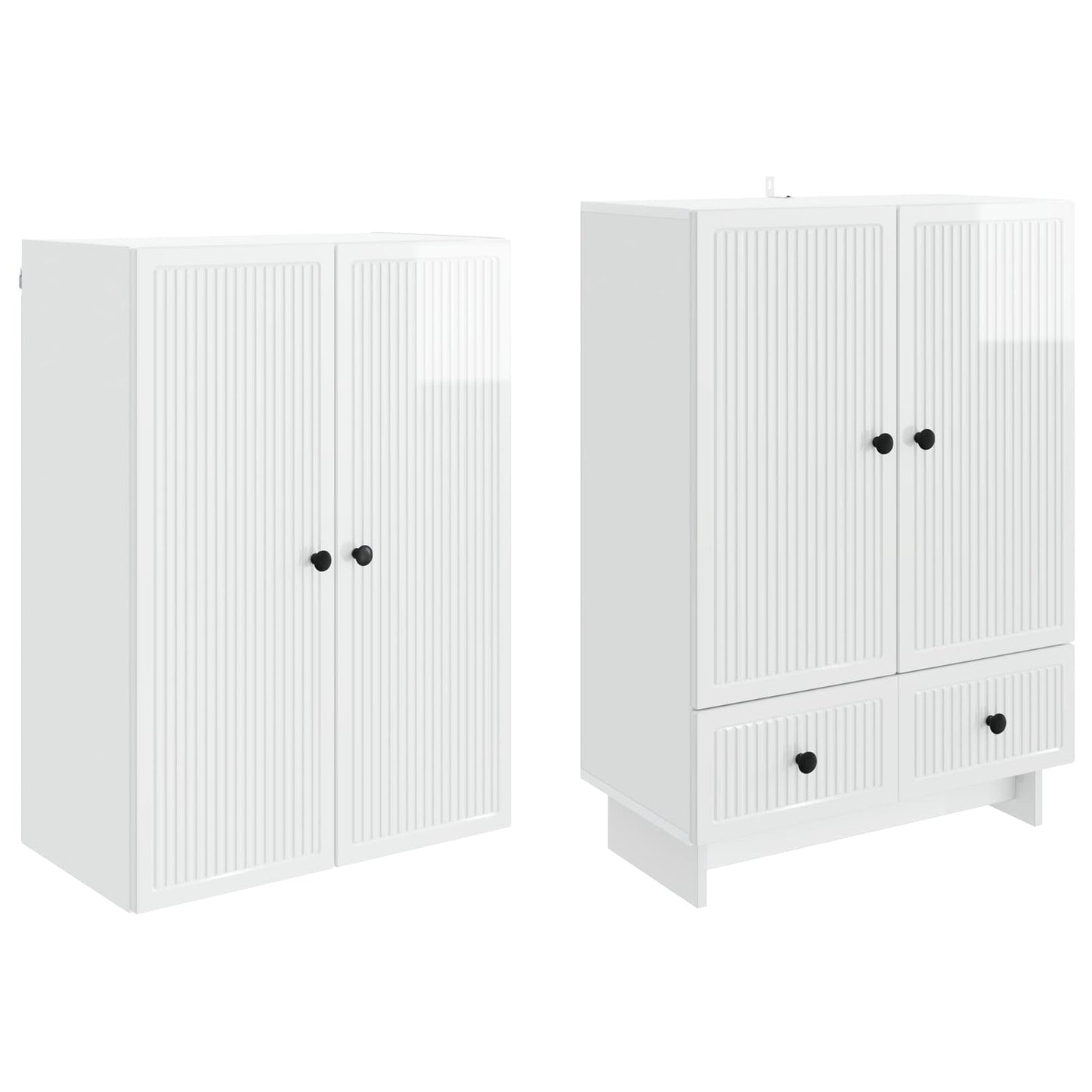 vidaXL Cabinet Set 2 pcs High Gloss White 66 x 34.5 x 95 cm