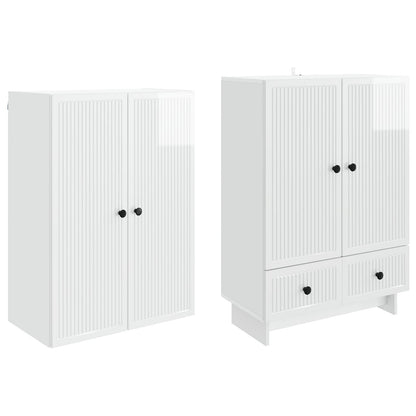 vidaXL Cabinet Set 2 pcs High Gloss White 66 x 34.5 x 95 cm